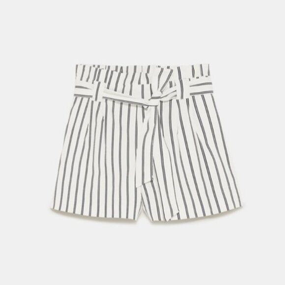Zara High Waisted Striped Shorts - Picture 1 of 3